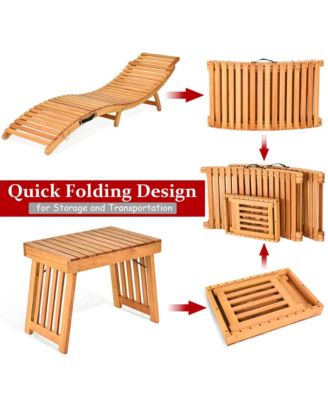 Acacia Wood Rocking Chair Patio Garden Lawn W/ Cushion