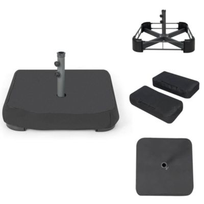 Patio Market Offset Umbrella Stand Holder Base Sand Filled Sandbags 220lbs