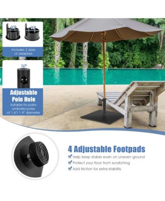 20'' Square Patio Umbrella Base Weighted 35 LBS Outdoor Market Stand Footpads