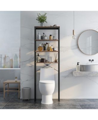 4-Tier Over the Toilet Storage Rack Freestanding Bathroom Organizer