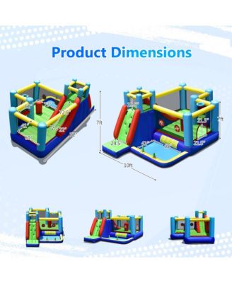 Inflatable Bounce House 8-in-1 Kids Inflatable Slide Bouncer (With 735W Blower)