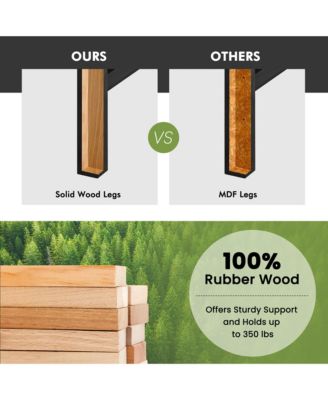 Set of 2 Saddle Bar Stools Counter Height Dining Chairs with Wooden Legs