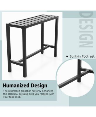 Outdoor Metal Bar Table 48'' Patio Rectangular Counter Height Dining Table