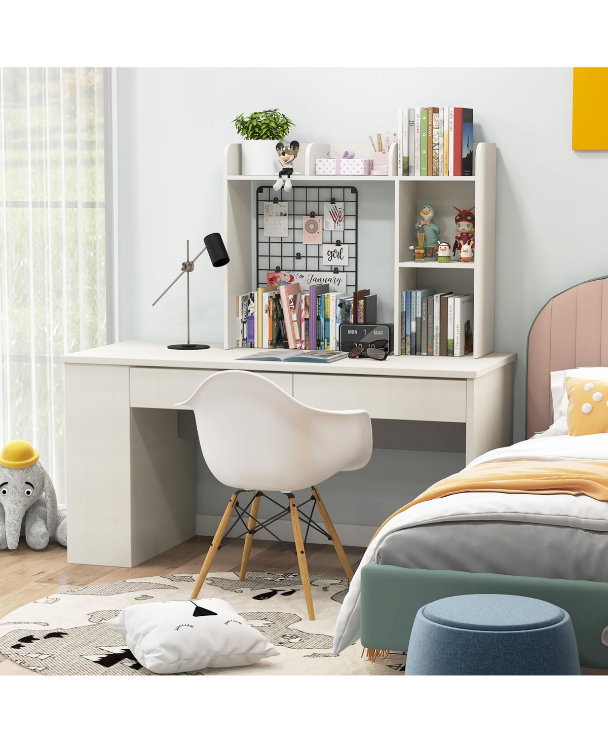 Costway Desk Bookshelf Desktop Storage Organizer Display Shelf Rack Dorm Office