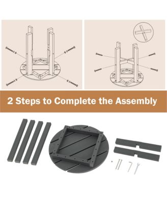 Patio 18'' Adirondack Round Side Table All Weather HDPE End Table Outdoor