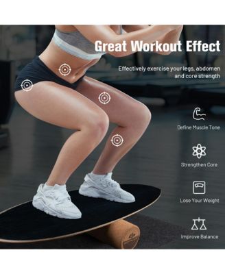 Wooden Balance Board Trainer Wobble Roller for Exercise Sports Training Equipment