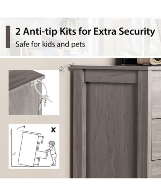 Modern 5 Drawer Chest Storage Dresser Cabinet with Metal Handles