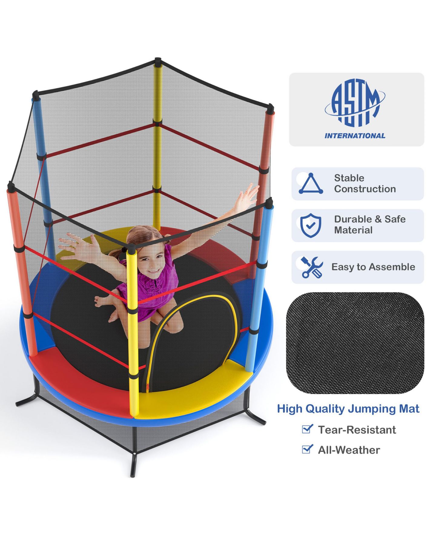 Детская игрушка Costway 55'' Kids Trampoline Bouncing Jumping Mat Recreational Trampoline — фото 3
