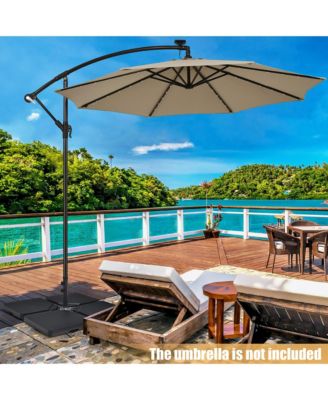 Patio 4pcs 13L Cantilever Offset Umbrella Base Heavy Duty Outdoor Square