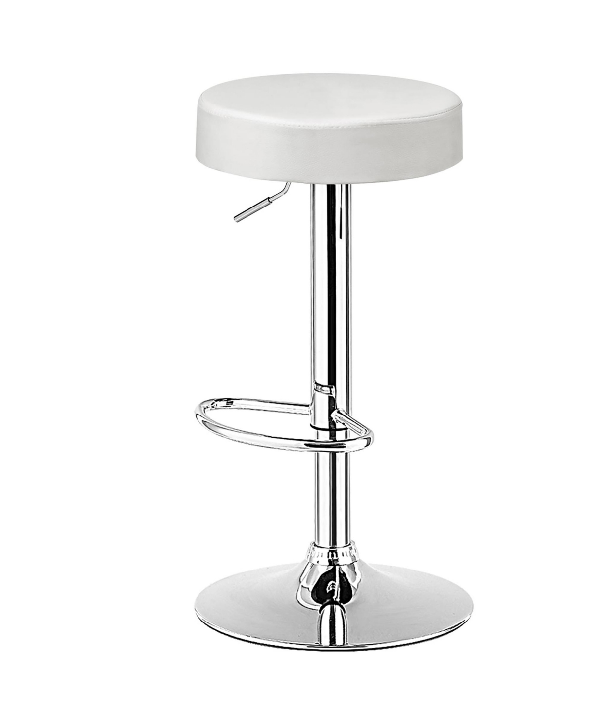 Costway 1 Pc Round Bar Stool Adjustable Swivel Pub Chair U Leather