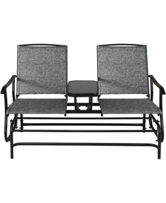 2 Person Outdoor Patio Double Glider Chair Loveseat Rocking