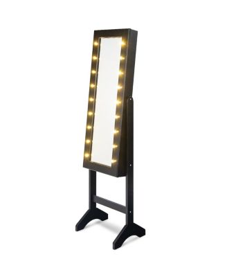 Mirrored Jewelry Cabinet Organizer w/18 LED lights