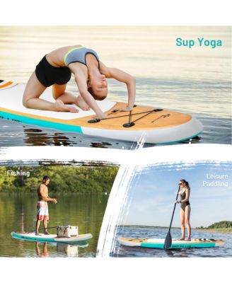 11' Inflatable Stand Up Paddle Surfboard W/Bag Aluminum Paddle Pump