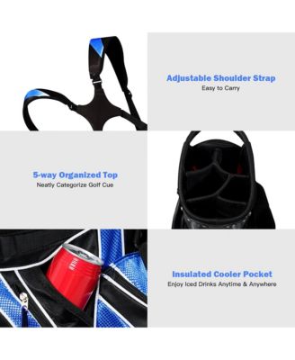 Golf Stand Cart Bag Club w/6 Way Divider Carry Organizer