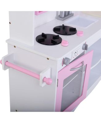 Kids Wood Kitchen Toy Cooking Pretend Play Set Toddler Wooden Playset