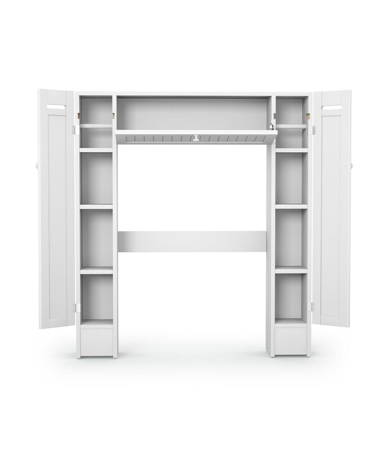 Costway Wooden Over The Toilet Storage Cabinet Drop Door Spacesaver Bathroom