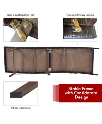 2PCS Patio Rattan Folding Lounge Chair Stackable Double Sided Cushion