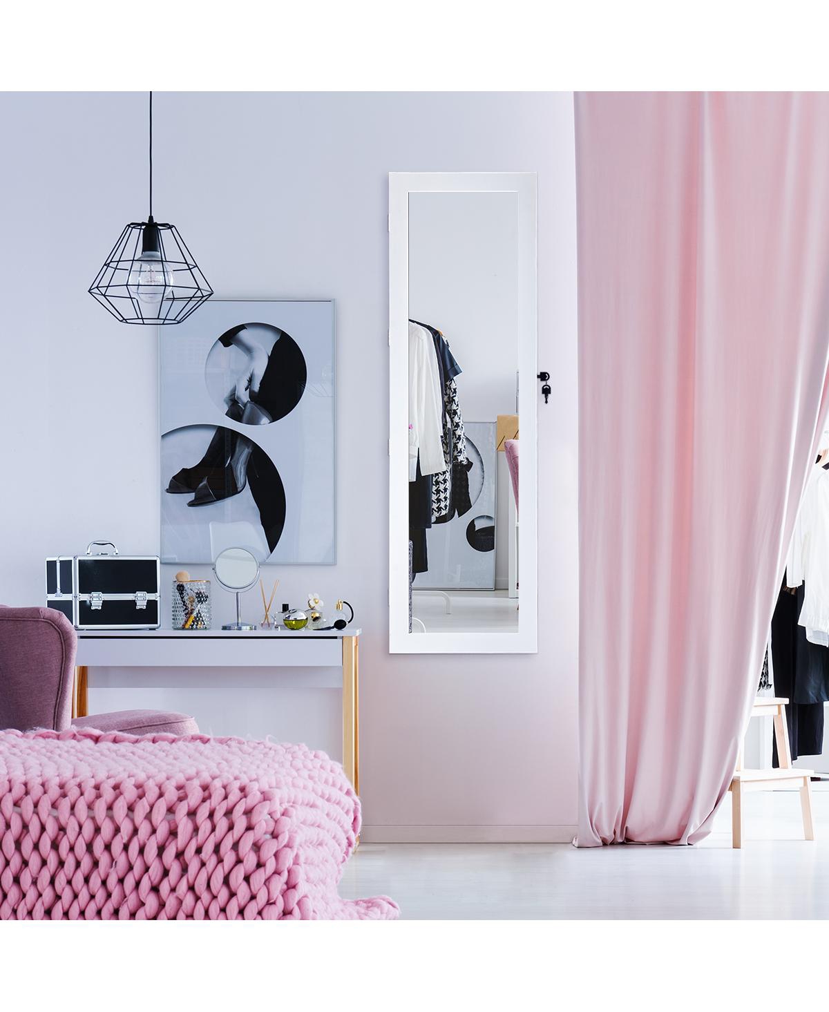 Costway Wall Door Mounted Mirror Jewelry Cabinet Organizer