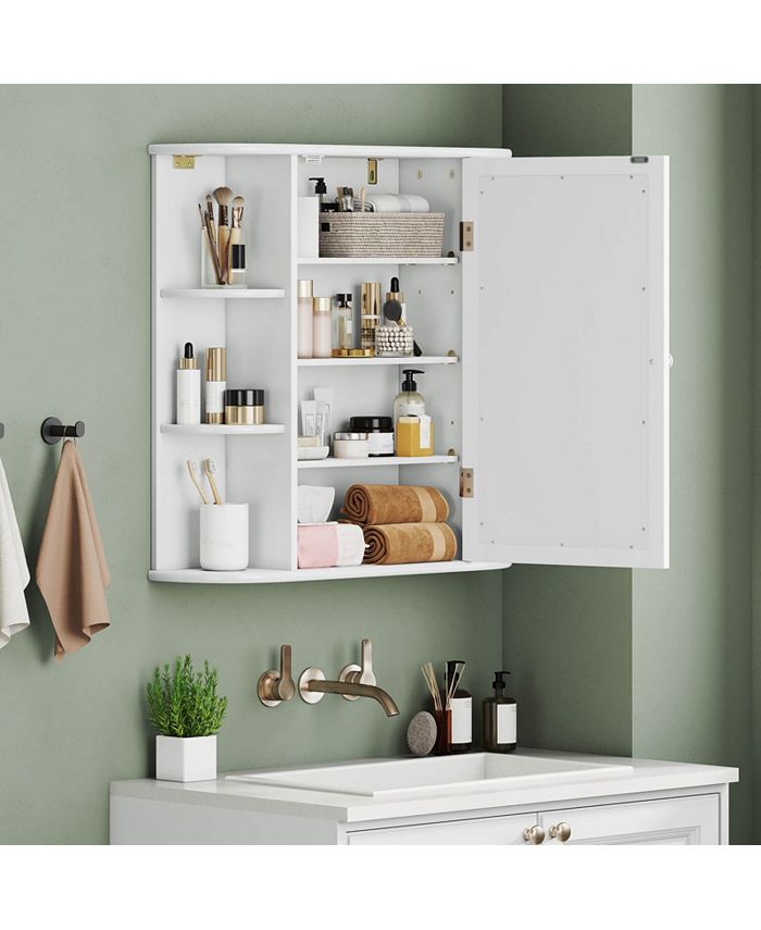 Costway Multipurpose Mount Wall Surface Bathroom Storage Mirror