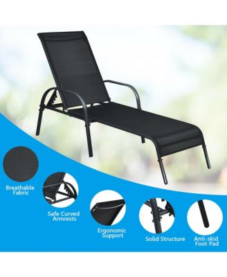 Patio Chaise Lounge Outdoor Folding Recliner Chair