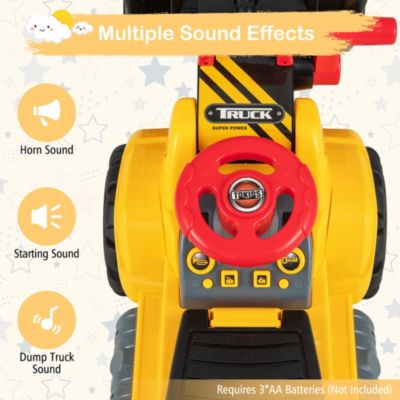 Kids Toddler Ride On Excavator Digger Truck Scooter w/ Sound & Seat Storage Toy