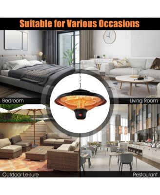 1500W Electric Hanging Heater Ceiling Mounted Infrared Heater w/Remote Control