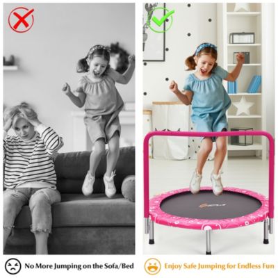 36'' Kids Trampoline Rebounder W/Full Covered Handrail
