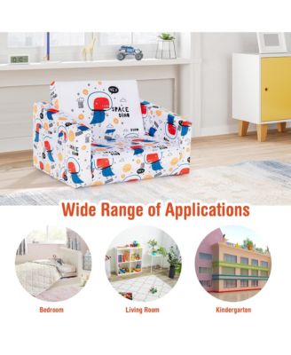 2-in-1 Convertible Kids Sofa to Lounger Flip-Out Chair