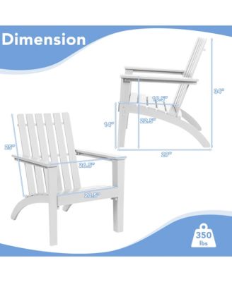 Patio Adirondack Chair Acacia Wood Lounge Armrest Garden Deck