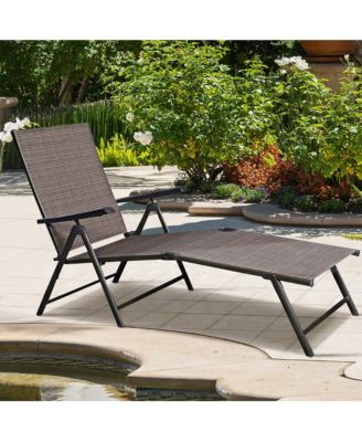 2PCS Pool Chaise Lounge Chair Recliner Outdoor Patio Furniture Adjustable New