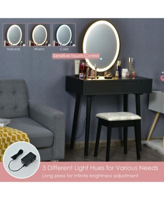 Vanity Makeup Table Touch Screen Dressing Table Stool Set
