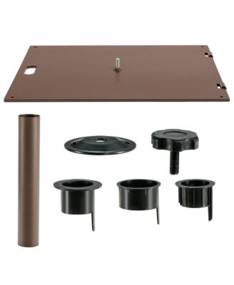 50LBS Patio Square Umbrella Base Stand Market Umbrellas Handle Wheels