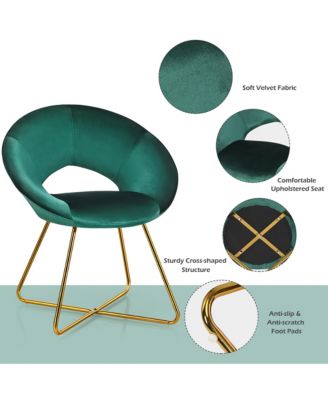 Modern Velvet Accent Chair Upholstered Vanity Chair