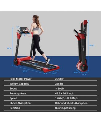 2.25HP Folding Electric Motorized Treadmill With Speaker