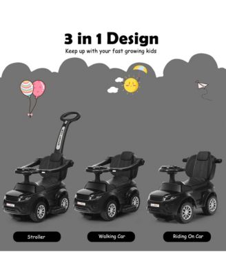 3 in 1 Ride on Push Car Toddler Stroller Sliding Car w/Music