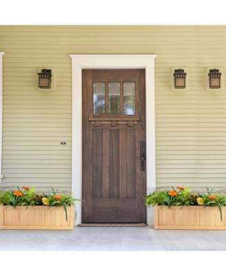 Rectangle Wood Flower Planter Box Portable Raised Vegetable Patio