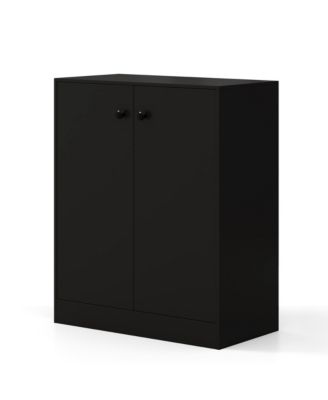 2-Door Storage Cabinet Freestanding Storage Organizer with 3-Tier Shelf Entryway