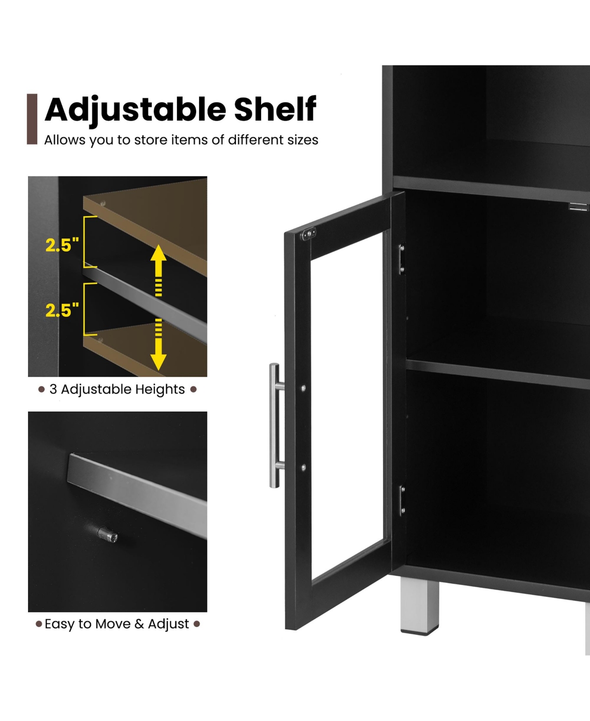 Costway 71'' Tall Tower Bathroom Storage Cabinet Organizer Display Shelves Bedroom