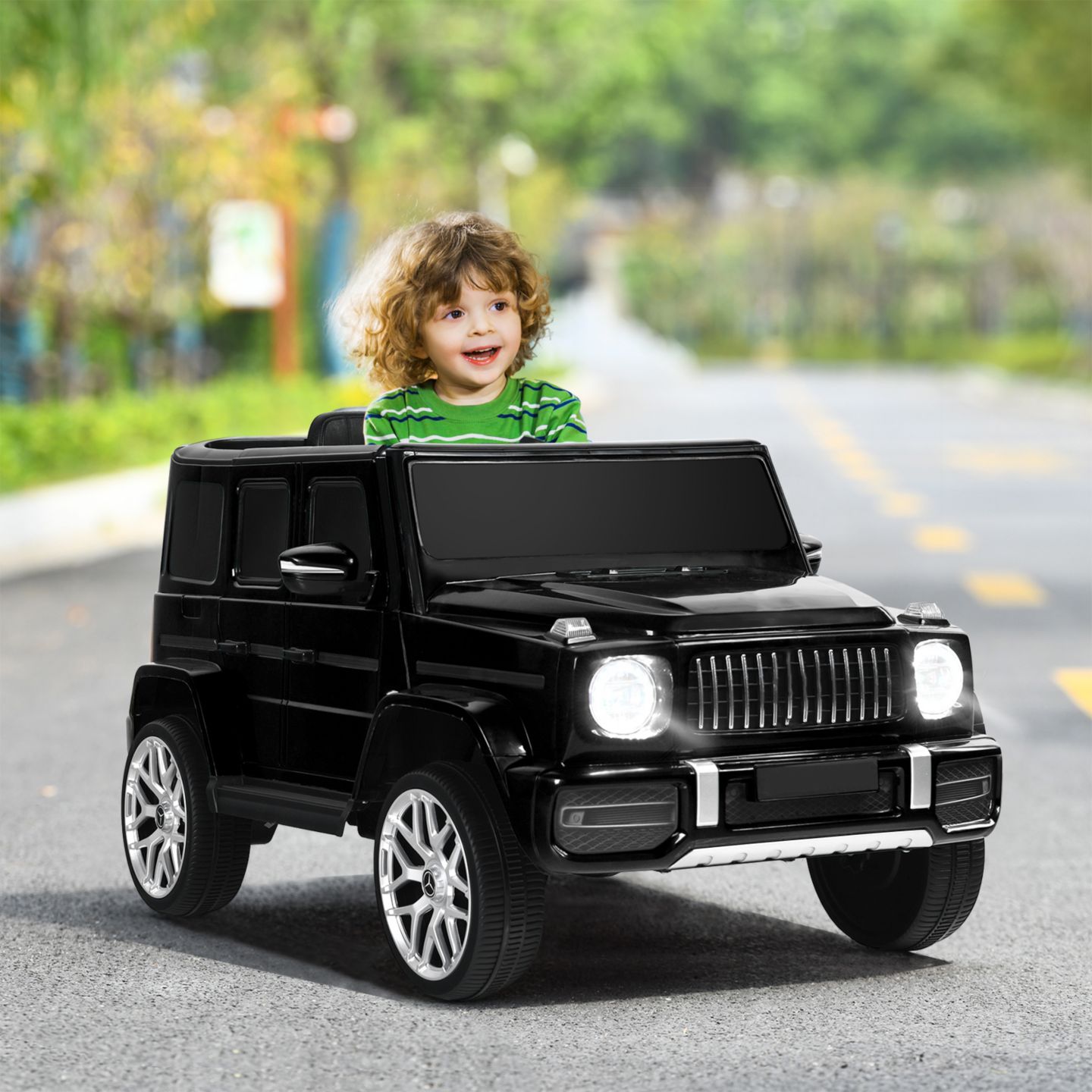 Детская игрушка Slickblue 12V Licensed Mercedes-Benz G63 Remote Control Ride-On Car, Fits 2 Kids, Ages 3+, цвет: Чёрный — фото 8