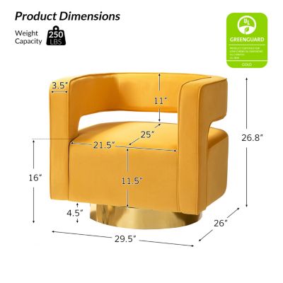 Carisa Contemporary Swivel 29.5" W Barrel Chair with Metal Base