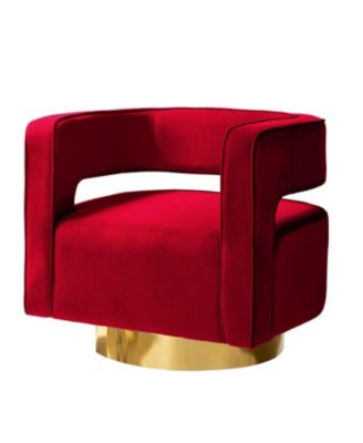 Carisa Contemporary Swivel 29.5" W Barrel Chair with Metal Base