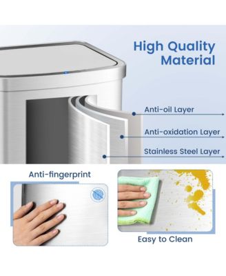 13.2 Gallon Step Trash Can Stainless Steel Airtight Garbage Bin for Home Kitchen