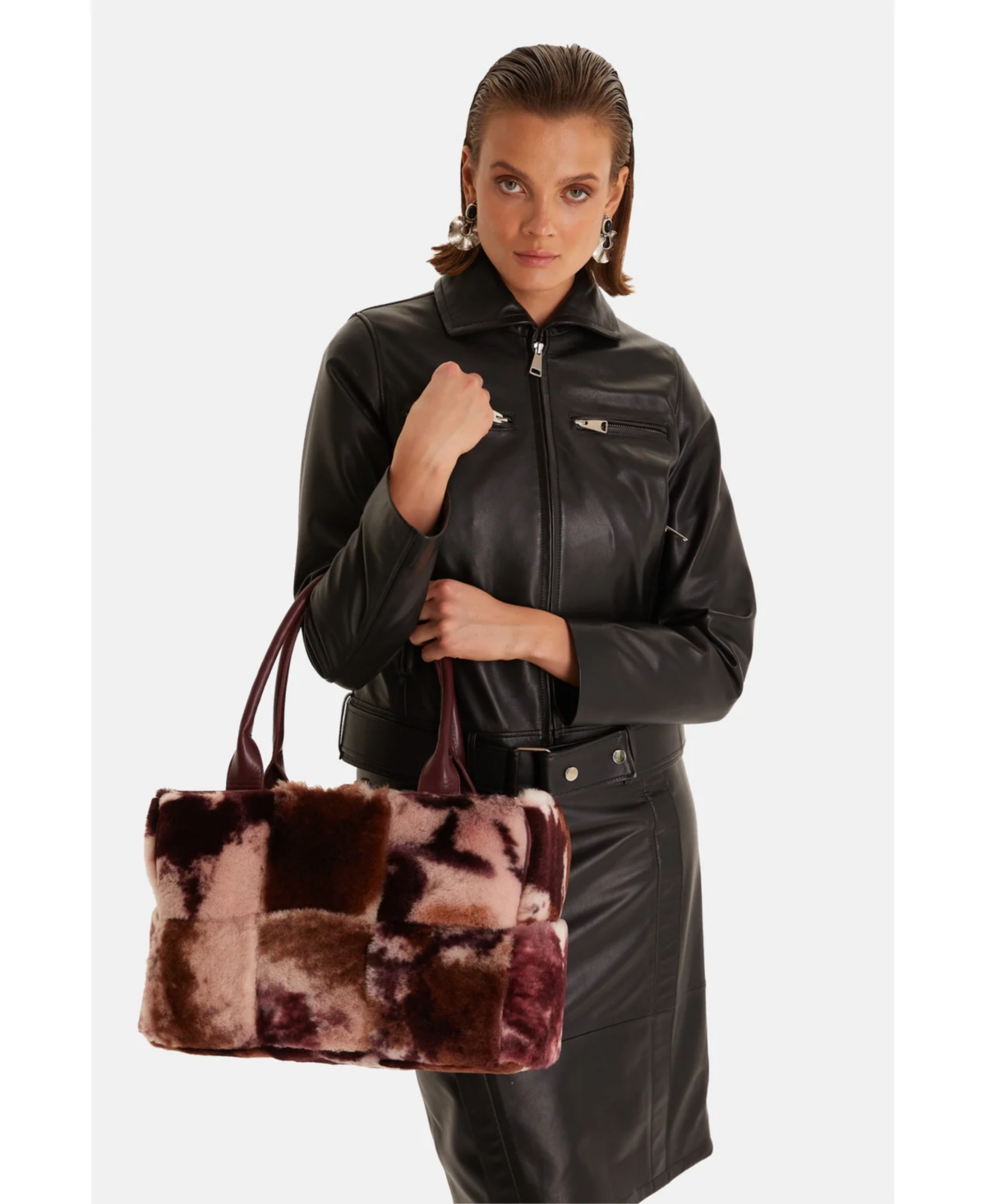 Furniq Uk Women's Leather Blazer Jacket,- Black