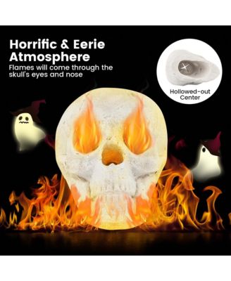 Ceramic Fireproof Fire Pit Skull, Reusable Imitated Human Skull for Gas