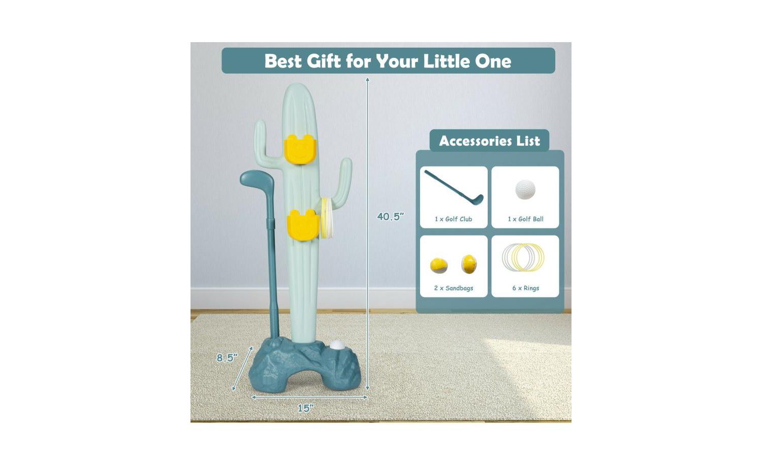 3 in 1 Toddler Sports Activity Center with Golf and Ring Toss