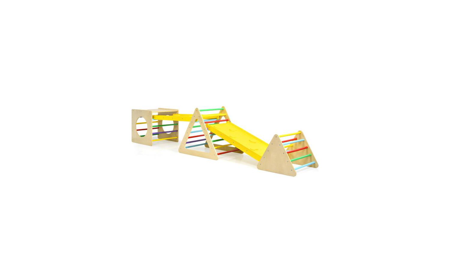 Toddler 5 in 1 Triangle Climber Play Gym Set with 2 Ramps