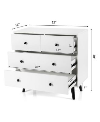 4 Drawers Dresser Chest of Drawers Free Standing Sideboard Cabinet