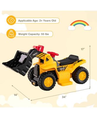 Kids Ride On Bulldozer Pretend Play Truck Toy with Adjustable Bucket