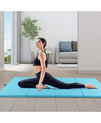 10' x 4' x 2" 4-Panel Folding Exercise Mat with Carrying Handles for Gym Yoga