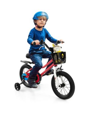 14'' Kid's Bike with Removable Training Wheels & Basket for 3-5 Years Old